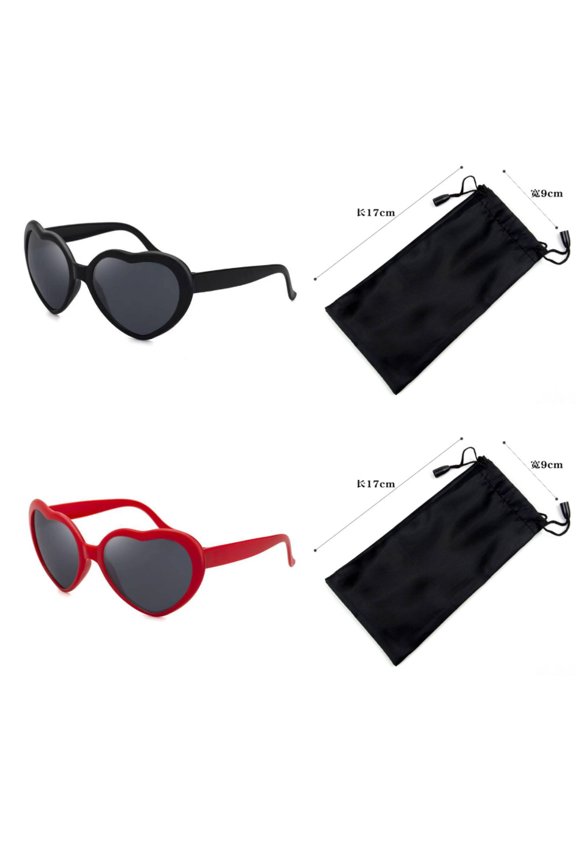 2 Pieces Heart Effect Diffraction Glasses, Peach Heart Special Effects Glasses, 3D Heart Funny Sunglasses for Fancy Dress Party, Raves, Outdoor Party, Fireworks Party