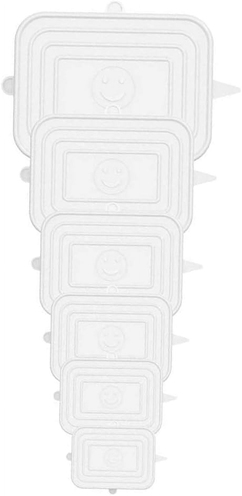 NeveLance 6 Pieces Rectangular Silicone Lids, BPA Free Silicone Stretch ...