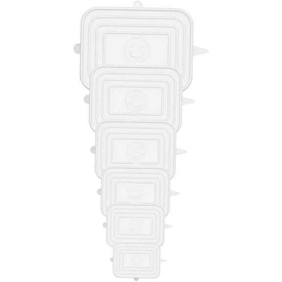 NeveLance 6 Pieces Rectangular Silicone Lids, BPA Free Silicone Stretch Lids, Universal Lid in 6 Different Sizes for Bowls, Cups, Cans.