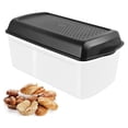 thumbnail image 1 of NeveLance Bread bin, smart bread box with divider and bread lid, black, food safe bread storage box, fresh bread storage for longer   32 cm x 17.5 cm x 15 cm (rectangular), 1 of 5