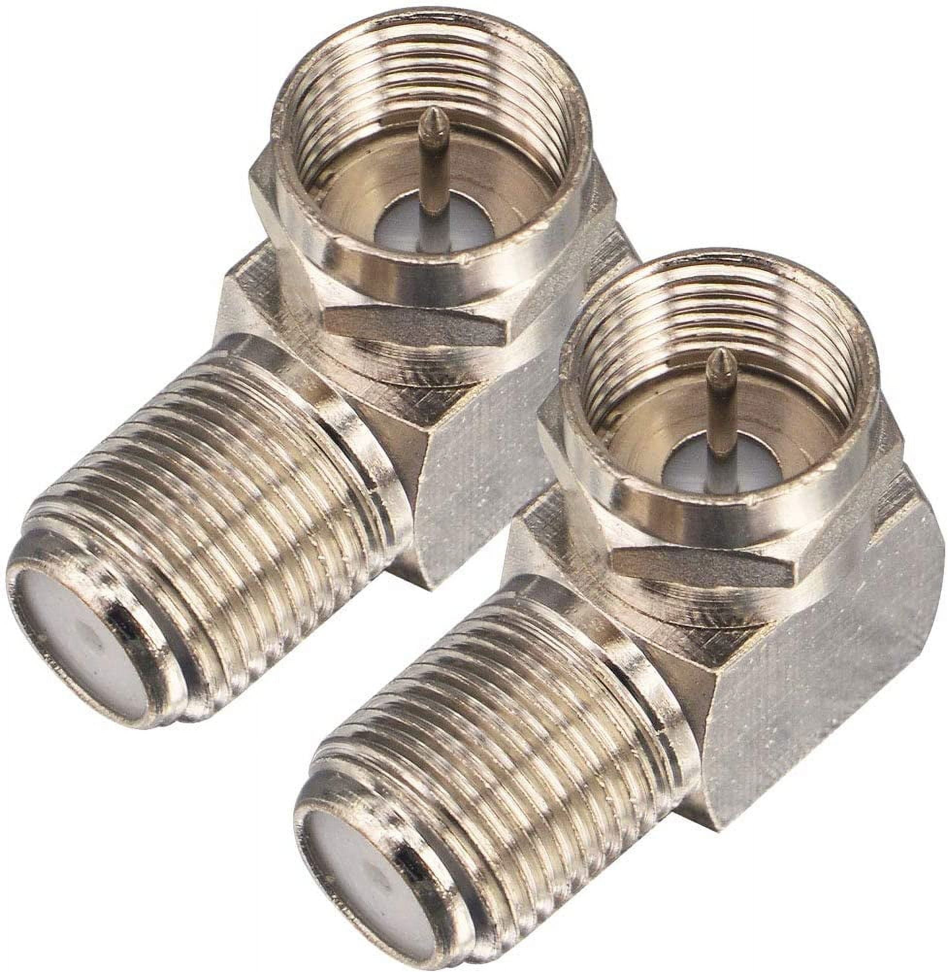 NeveLance Coaxial Cable Right Angle Connector F Type Female To Male Adapter Right Angle Coax Connector F Male To Female Coaxial RG6 Adapter for Coax Cable and Wall Plates Coax 90