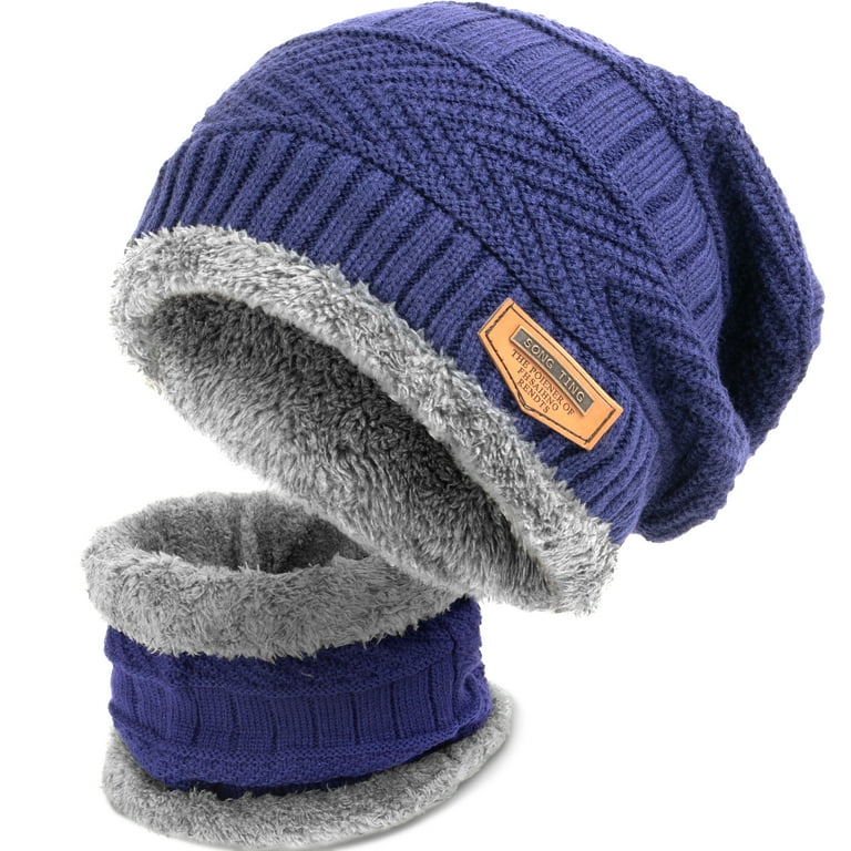 Nevend Mens Womens Winter Beanie Hat Scarf Set Warm Knit Thick