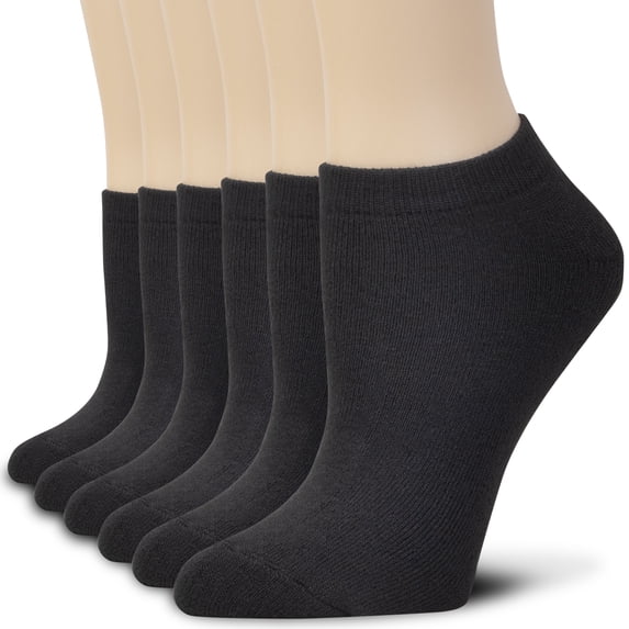 Nevend Multi-Pack Performance Heavy Cushioned Running Sports Ankle Breathable Socks For Men and Women Comfort Low Cut Quarter Athletic Socks 6 Pairs Black (Size 10-13)