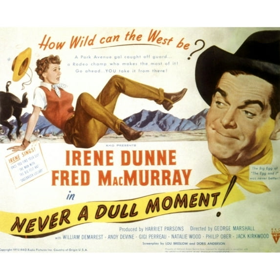 Never A Dull Moment Irene Dunne Fred Macmurray 1950 Movie Poster Masterprint (14 x 11)
