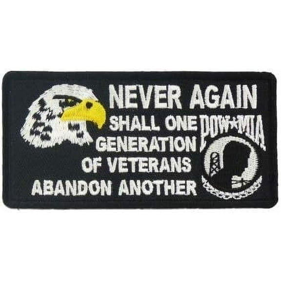 Never Again POW MIA Patch, POW MIA Military Patches