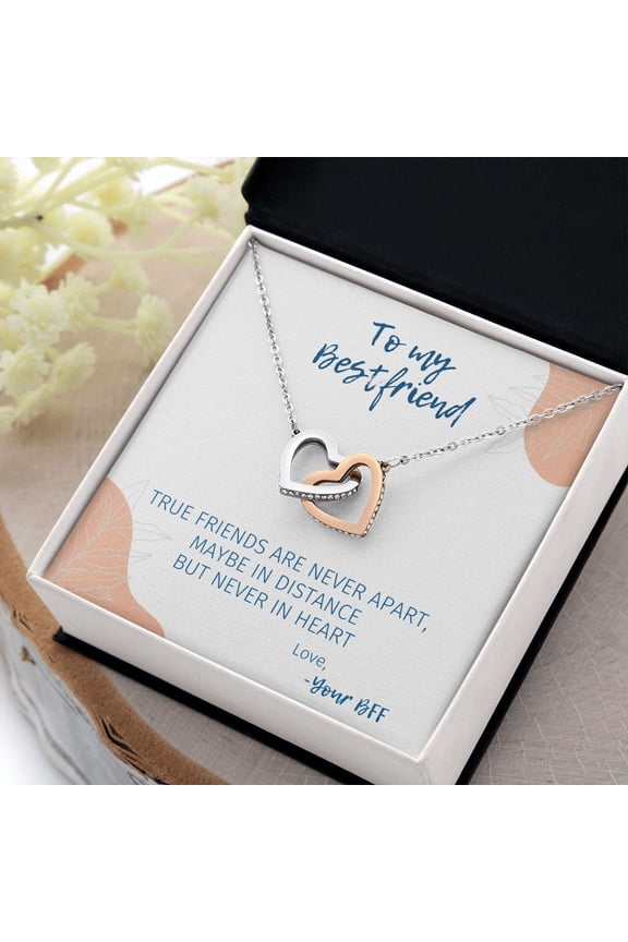 Never Apart, Interlocking Hearts Necklace For Best Friend, Multi Interlocking Heart Necklace