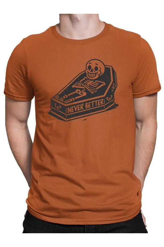 Never Better Skeleton Coffin Tee T-shirt Color Men's