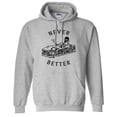 thumbnail image 1 of Never Better Skeleton Hoodie Sweatshirt Unisex Small Grey, 1 of 5