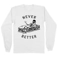 thumbnail image 1 of Never Better Skeleton Long Sleeve Shirt Unisex Large White, 1 of 5