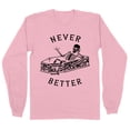 thumbnail image 1 of Never Better Skeleton Long Sleeve Shirt Unisex Small Pink, 1 of 5
