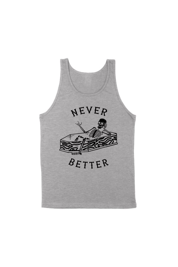 Never Better Skeleton Tank Top Unisex X-Large Grey