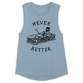thumbnail image 1 of Never Better Skeleton Women's Muscle Tank Small Stonewash Denim, 1 of 5