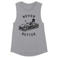 thumbnail image 1 of Never Better Skeleton Women's Muscle Tank X-Large Heather Grey, 1 of 5