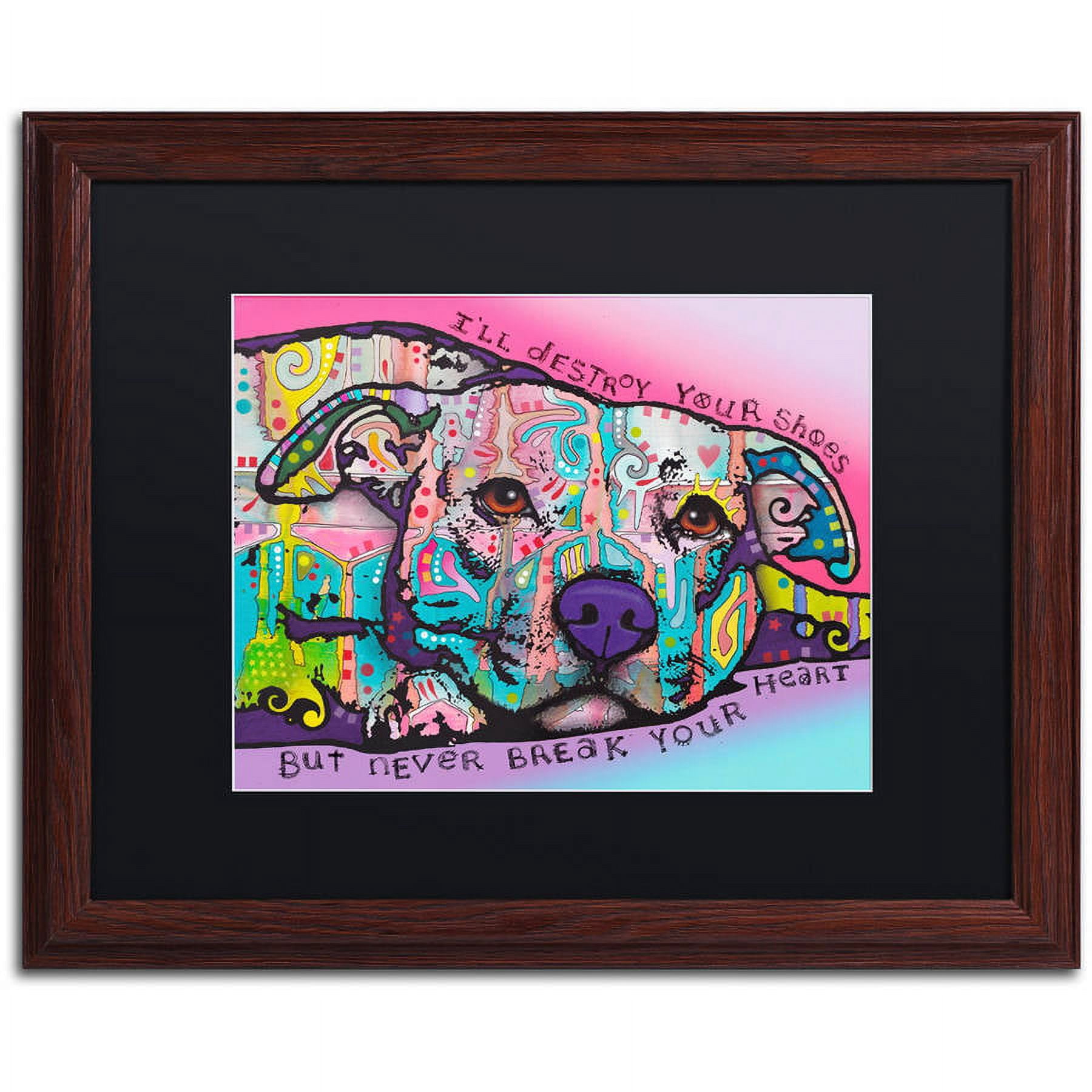 "Never Break Your Heart" Canvas Art by Dean Russo, Black Matte, Wood Frame