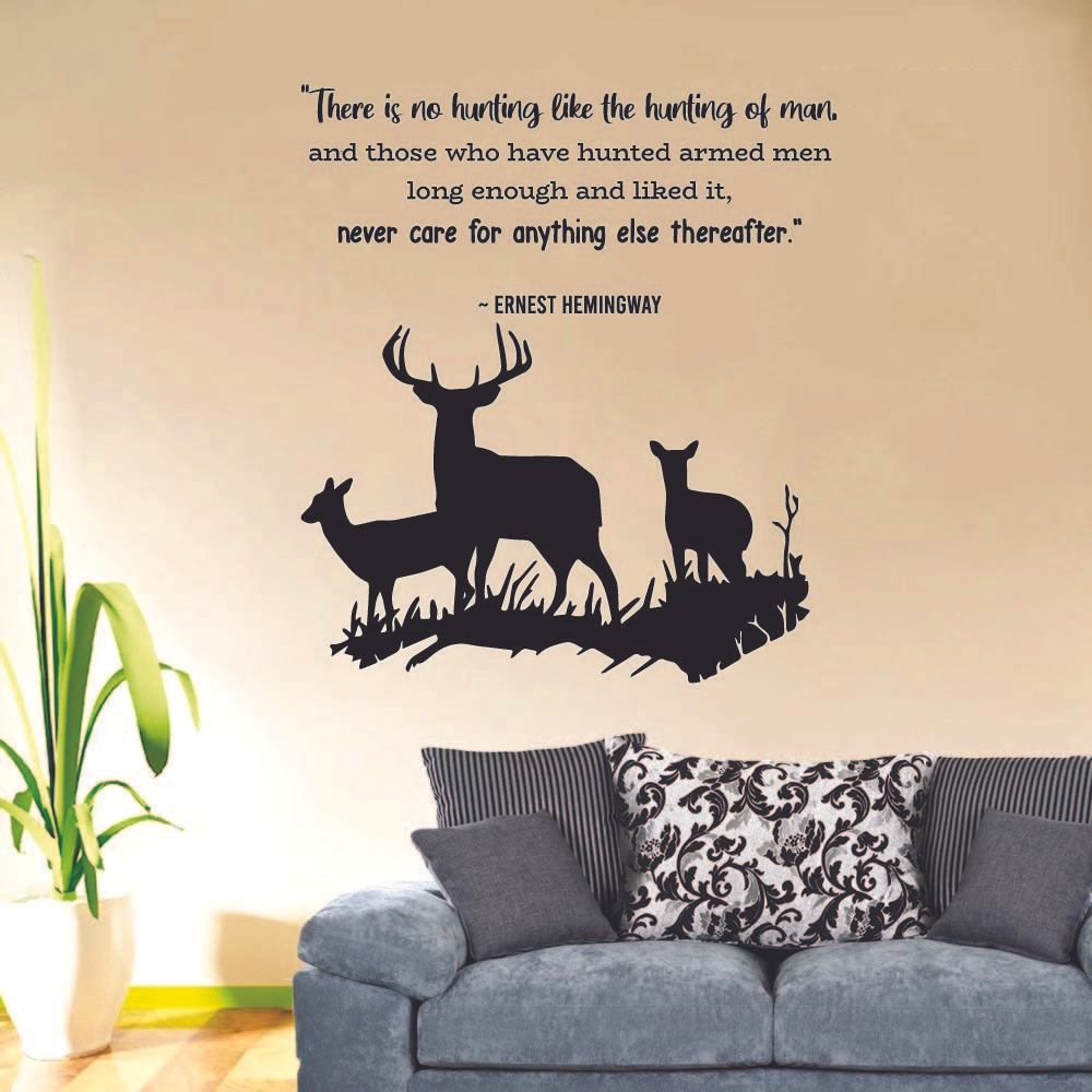 Never Care For Anything Quote Hunting Hunter Huntsman Hunt Forest Animal Animals Quotes Wall Decal Sticker Vinyl Art Mural for Girls / Boys Home Room Walls Bedroom House Decor Decoration (20x20 inch) - image 1 of 3