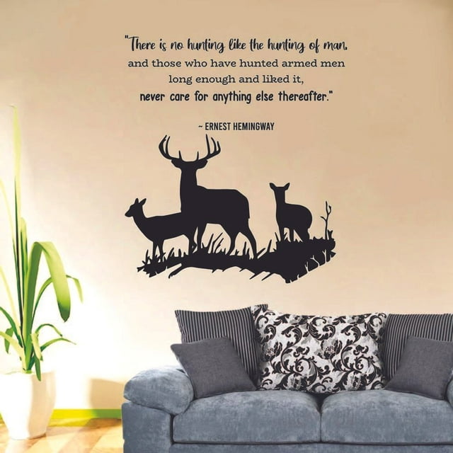 Never Care For Anything Quote Hunting Hunter Huntsman Hunt Forest Animal Animals Quotes Wall Decal Sticker Vinyl Art Mural for Girls / Boys Home Room Walls Bedroom House Decor Decoration (20x20 inch)