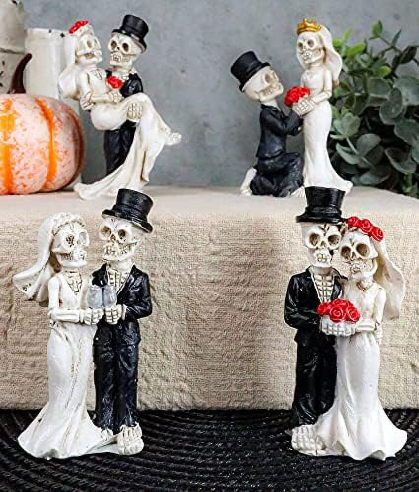 Never Dies Eternal Wedding Skeleton Couples In Tuxedo Gown Mini ...