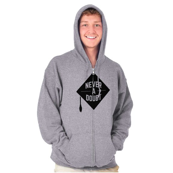Never Doubt Proud Graduate Graduation Zip Up Hoodie Men's Women's Brisco Brands X