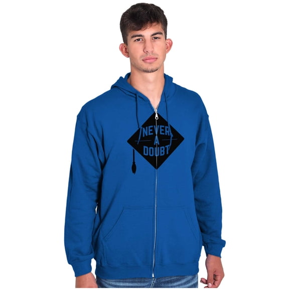 Never Doubt Proud Graduate Graduation Zip Up Hoodie Men's Women's Brisco Brands X