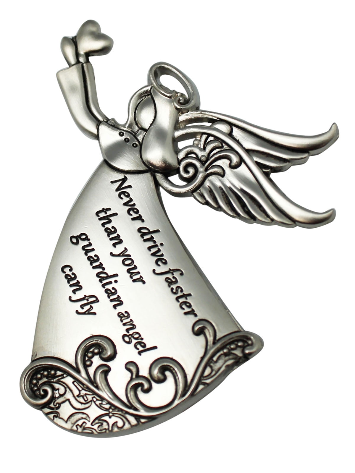 Never Drive Faster Than Your Guardian Angel Can Fly Car Visor Clip By