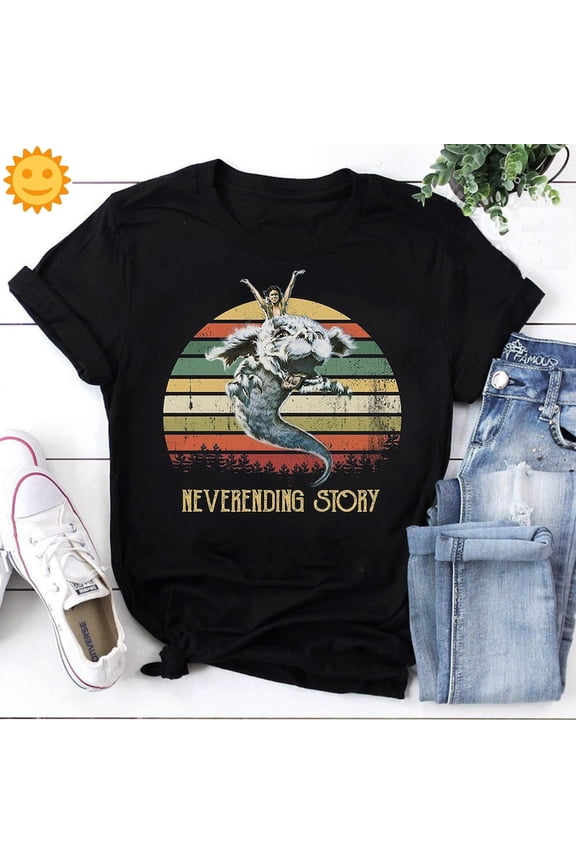 Never Ending Story Fan Vintage T-Shirt, 80s Fantasy Adventure Movie Tee, Falkor Dragon Shirt, Nostalgic Mystery Film Shirt, The Neverending Story Shirt, Classic 80s Movie Gift Tee