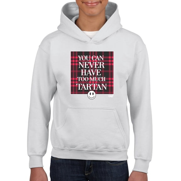 Never Enough Tartan - Bold Plaid Statement Graphic Youth's Hoodie