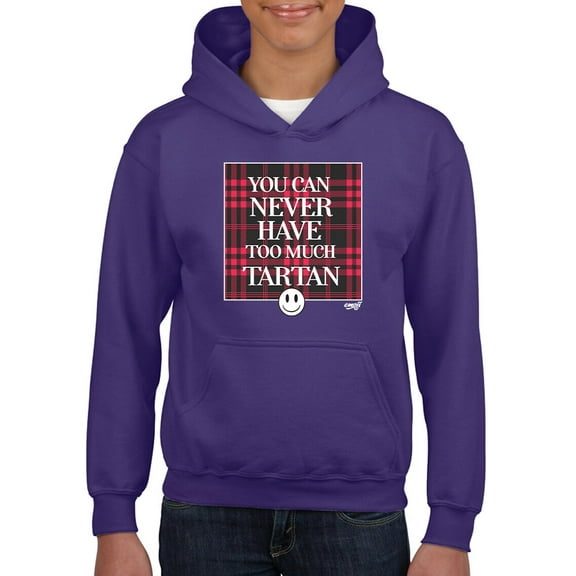 Never Enough Tartan - Bold Plaid Statement Graphic Youth's Hoodie