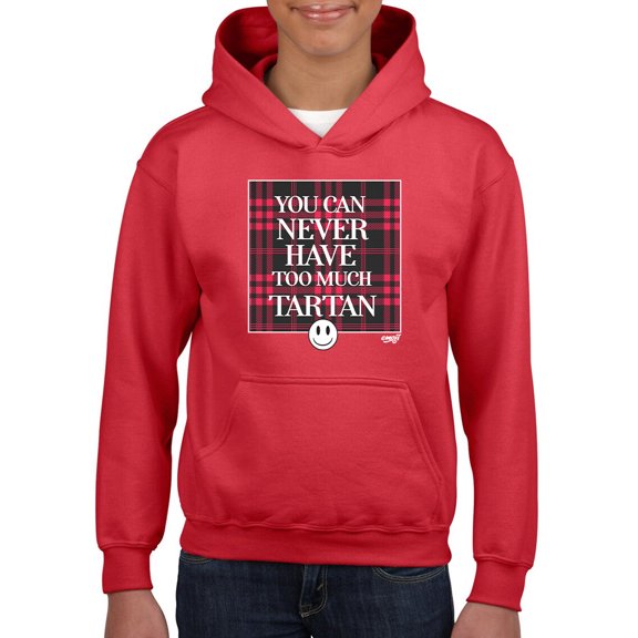 Never Enough Tartan - Bold Plaid Statement Graphic Youth's Hoodie