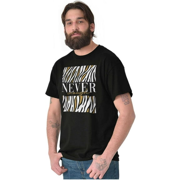 Never Enough Zebra Animal Print Men's Graphic T Shirt Tees Brisco Brands M