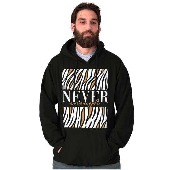 Never Enough Zebra Animal Print Unisex Plus Fleece Graphic Hoodie Brisco Brands 2X