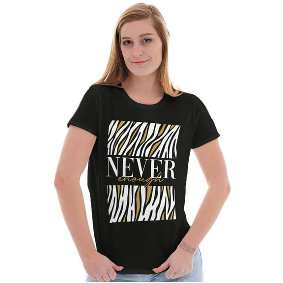 Never Enough Zebra Animal Print Womens Fitted Plus Size Graphic Tee Brisco Brands 3X