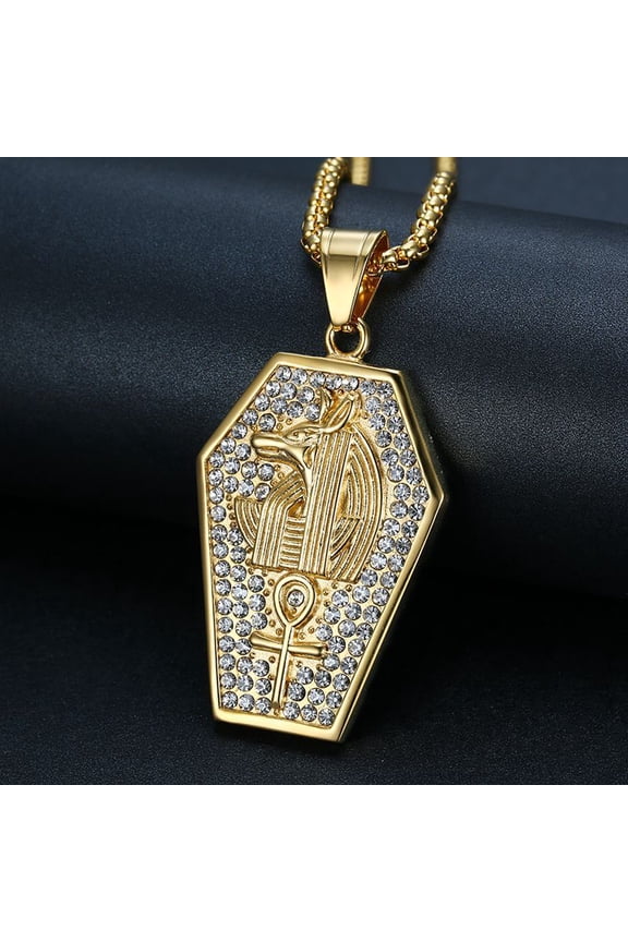 Never Fade Egyptian God Talisman 14K Gold Pendant Men Women Necklace Egypt God of Magic Wisdom Thoth Ibis-head Amulet Jewelry Gifts