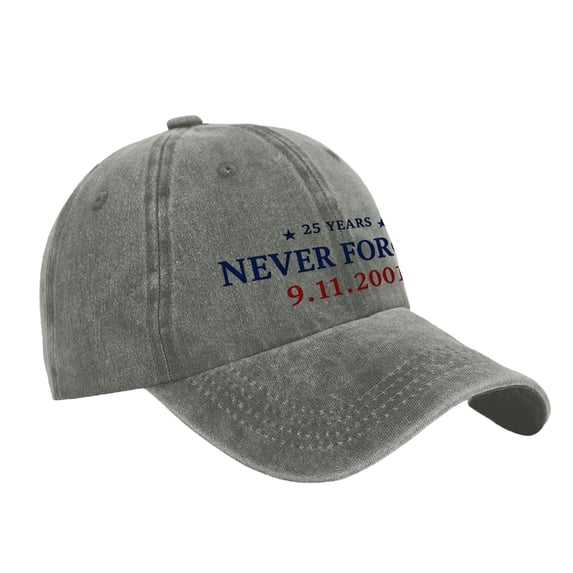 Never Forget 9/11 Anniversary Baseball Hat for Men Women, Unisex Vintage Cap with Embroidered Text Detail, Adjustable Curved Brim Casual Dad Hat for Everyday Wear Army Green