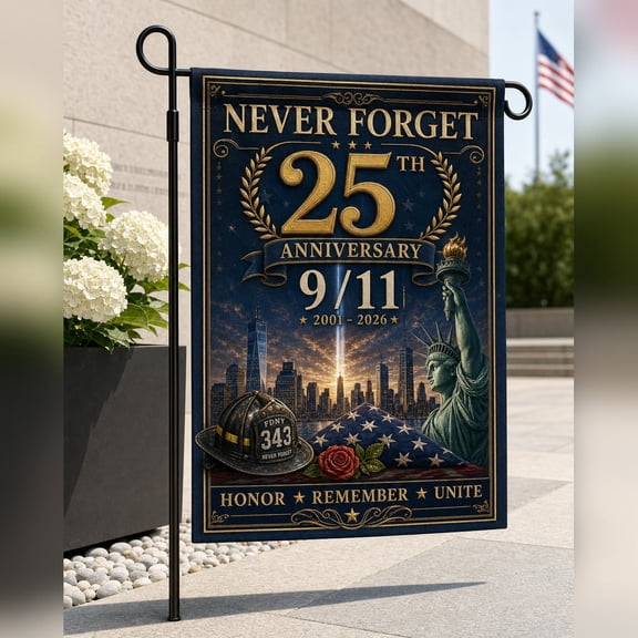 Never Forget 9/11 Patriot Day Flag, Eagle American Flag Garden Flag, Twin Towers Memorial Flag, First Responders Tribute, USA Patriotic