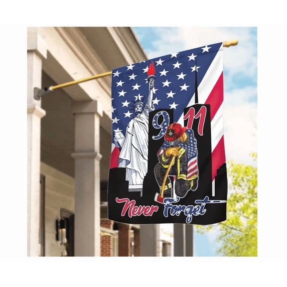 Never Forget 911 Flag, September 11Th Flag, Patriot Day Flag, Patriotic Flag 12x18 POLE NOT INCLUDED Garden Flag