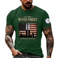 thumbnail image 1 of Never Forget 911 Retro USA Tee for Men and Women with Patriot Day Print and Vintage Green Fabric Featuring 9/11 Memorial Tops for Remembrance Events Church&nbsp; Green XXXL, 1 of 5