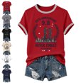 thumbnail image 1 of Never Forget 911 T Shirts for Women 9/11 25th Anniversary Shirt Patriotic Vintage Memorial Graphic T-Shirt Red L, 1 of 5