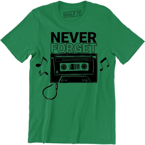 Never Forget Cassette Tape Old School 80s 90s Music Top Disco Dance 357 Tee Shirt