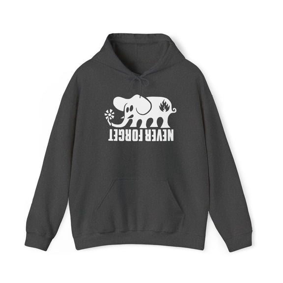 Never Forget Elephant Black Label Design Skateboards Skate Hoodie Sweatshirt - M / Dark Heather