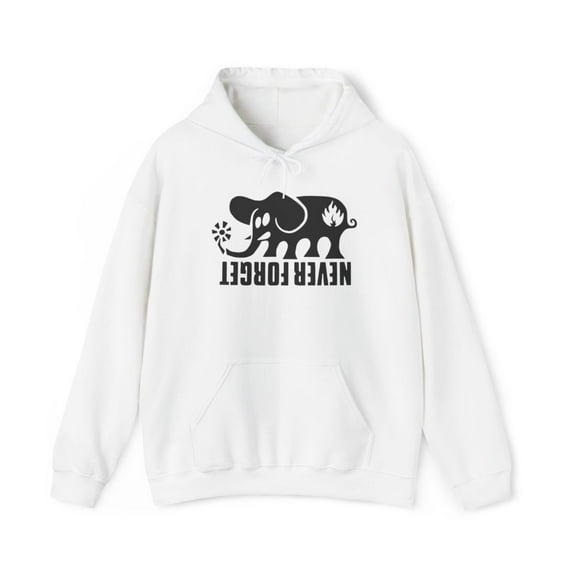 Never Forget Elephant Black Label Design Skateboards Skate Hoodie Sweatshirt - L / White