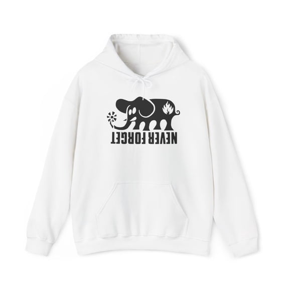Never Forget Elephant Black Label Design Skateboards Skate Hoodie Sweatshirt - XL / White
