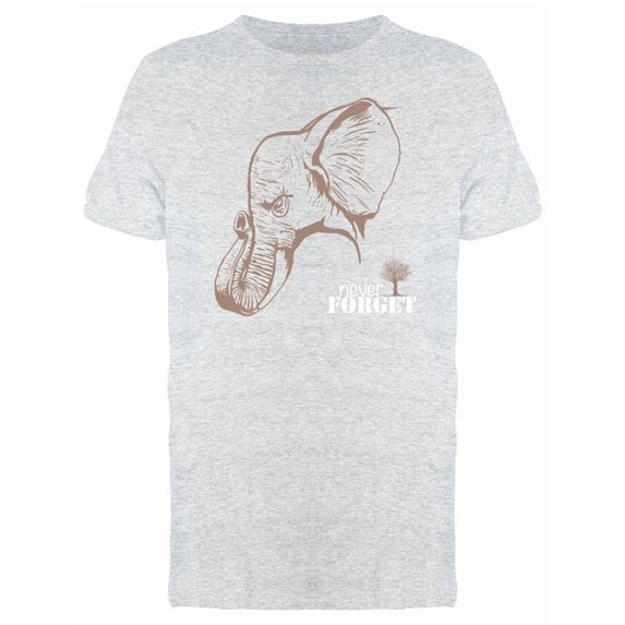 Never Forget Elephant Sketch T-Shirt Men -Image by Shutterstock, Male Large
