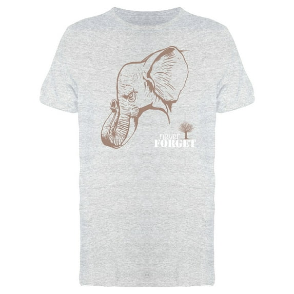 Never Forget Elephant Sketch T-Shirt Men -Image by Shutterstock, Male Medium