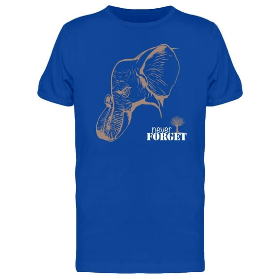 Never Forget Elephant Sketch T-Shirt Men -Image by Shutterstock, Male XX-Large