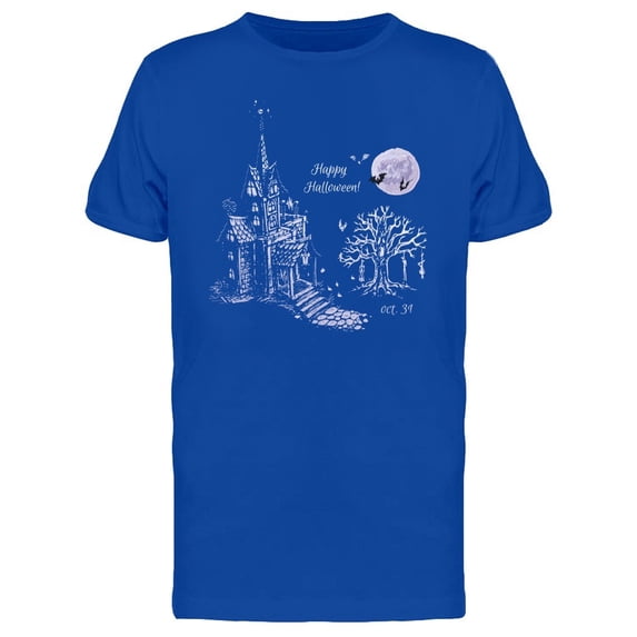Happy Halloween Scary House Tee Men's -Image by Shutterstock