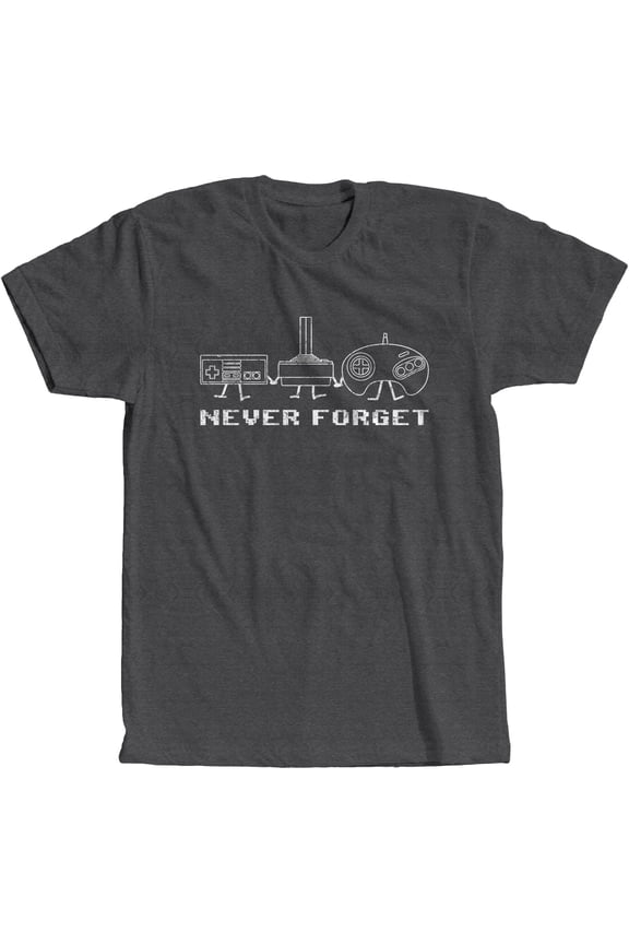 Never Forget Gaming Controllers Retro Vintage Old School T-Shirt