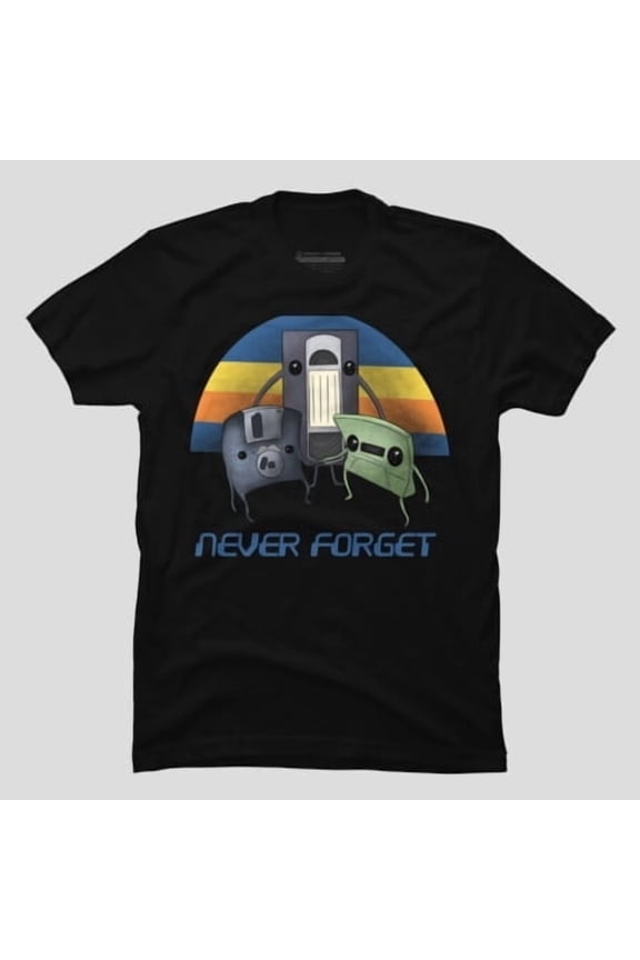 Never Forget Minimalist Retro Tech Graphic - Unique Gift Tee, H12622 Unisex T-Shirt, Up to 5XL Available