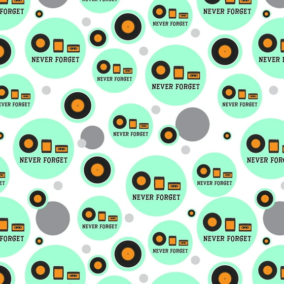 Never Forget Music Record 8 Track Cassette Vinyl Premium Gift Wrap Wrapping Paper Roll