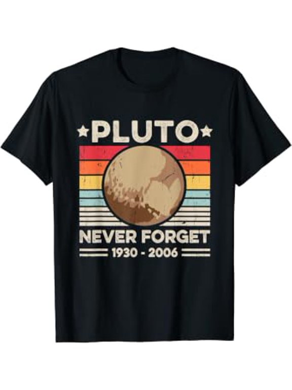 Never Forget Pluto Retro Planet Space Science T-Shirt