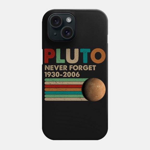 Never Forget Pluto Retro Space Science Protective Cover for iPhone 11–17 Pro Max